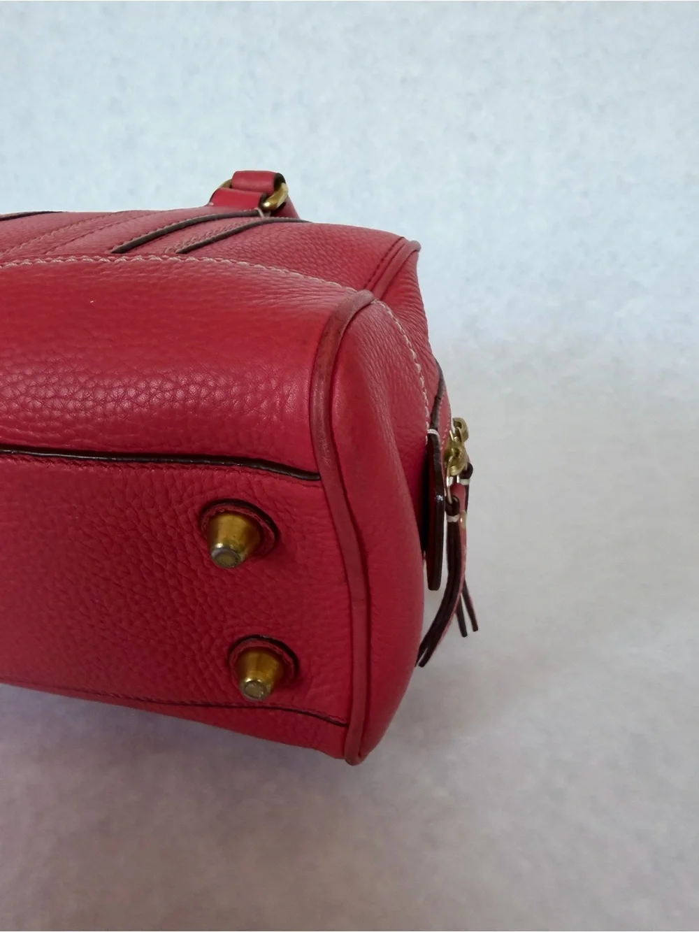 Coach 10323 Pink/Coral Pebbled Leather Satchel Bag Y2K Vintage 2010